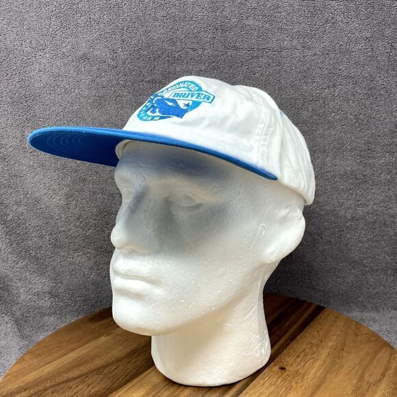 VTG Designated Driver Program 80s Snapback Hat Trucker Cap White Blue - Picture 4 of 10